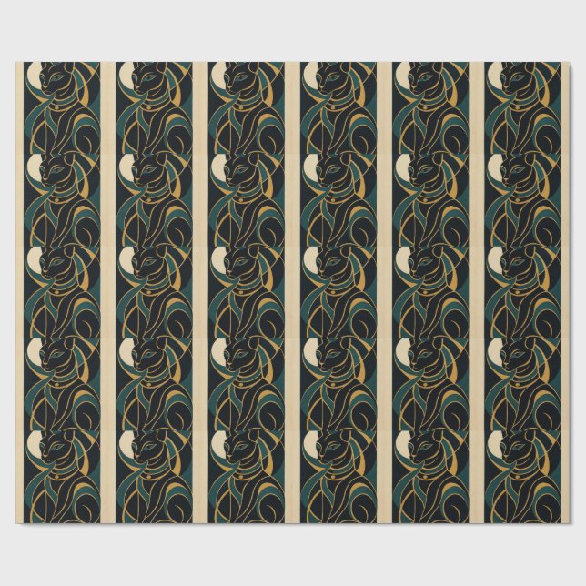 Bastet Cat Goddess Wrapping Paper (Flat)