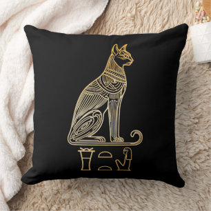 Bastet, Egyptian Cat Goddess. Name in hieroglyphs Cushion