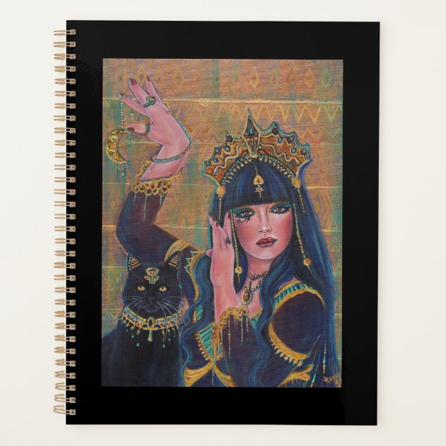 Bastet Egyptian Goddess  art by Renee Lavoie  Planner (Front)