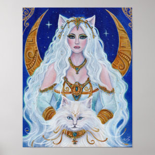 Bastet Egyptian Goddess art by Renee Lavoie Poster