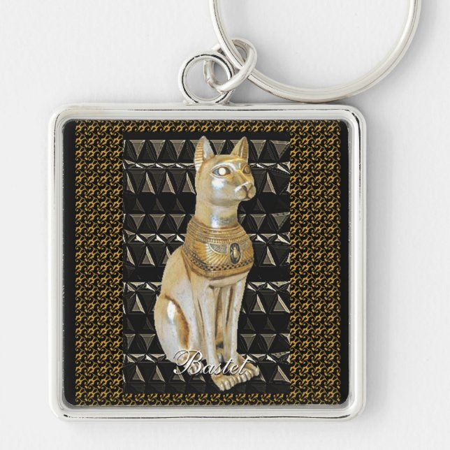 Bastet Egyptian Goddess Cat Key Chain (Front)