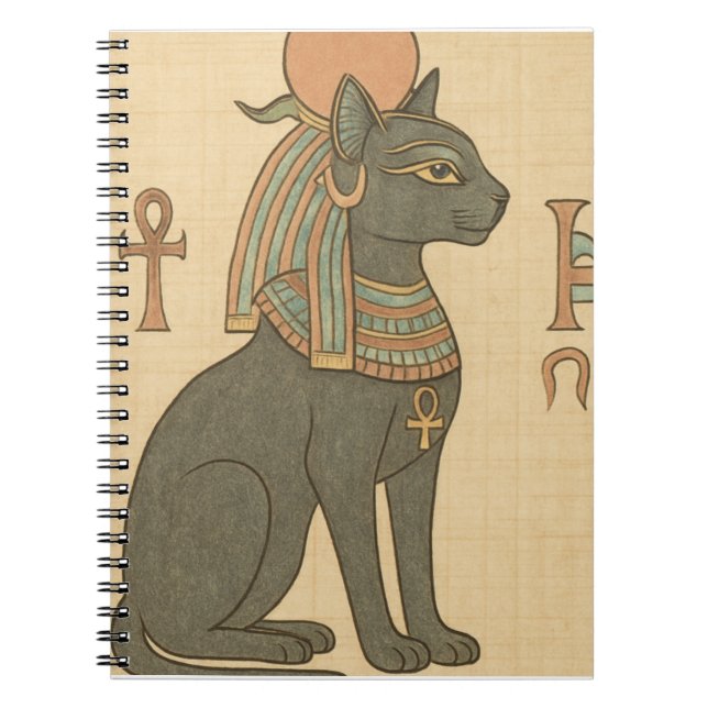 Bastet Egyptian Goddess Spiral Notebook (Front)