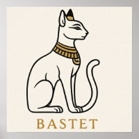 Bastet Poster Egyptian Cat Goddess Art