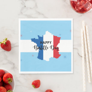 Bastille Day 14th July France French National Napkin