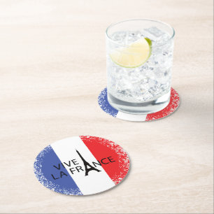 Bastille Day 14th July France French National   Round Paper Coaster