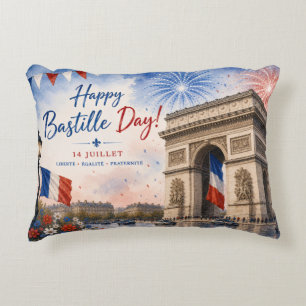 Bastille day Arc de triomphe Paris France firework Decorative Cushion