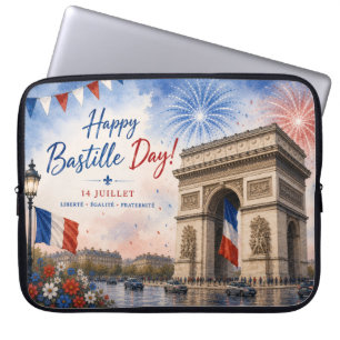 Bastille day Arc de triomphe Paris France firework Laptop Sleeve
