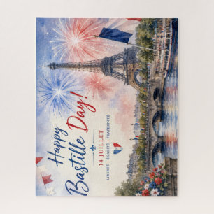 Bastille Day Eiffel Tower River Seine fireworks Jigsaw Puzzle