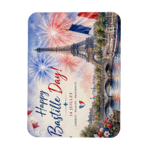 Bastille Day Eiffel Tower River Seine fireworks Magnet