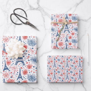 Bastille Day France Pattern 4 Wrapping Paper Sheet