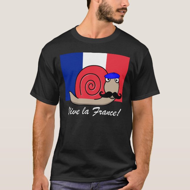 Bastille Day French Snail in a Beret T-Shirt (Front)