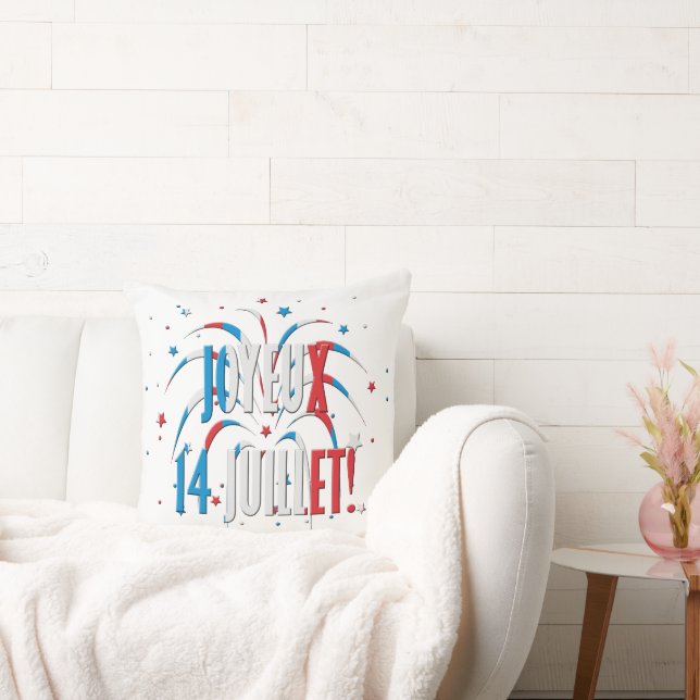 Bastille Day Joyeux 14 Juillet Cushion (Couch)