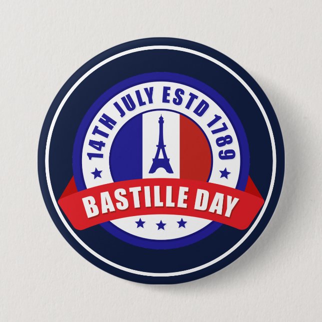 Bastille Day July 14th Celebration  7.5 Cm Round Badge (Front)