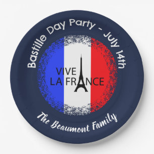 Bastille Day July 14th Celebration  Paper Plate