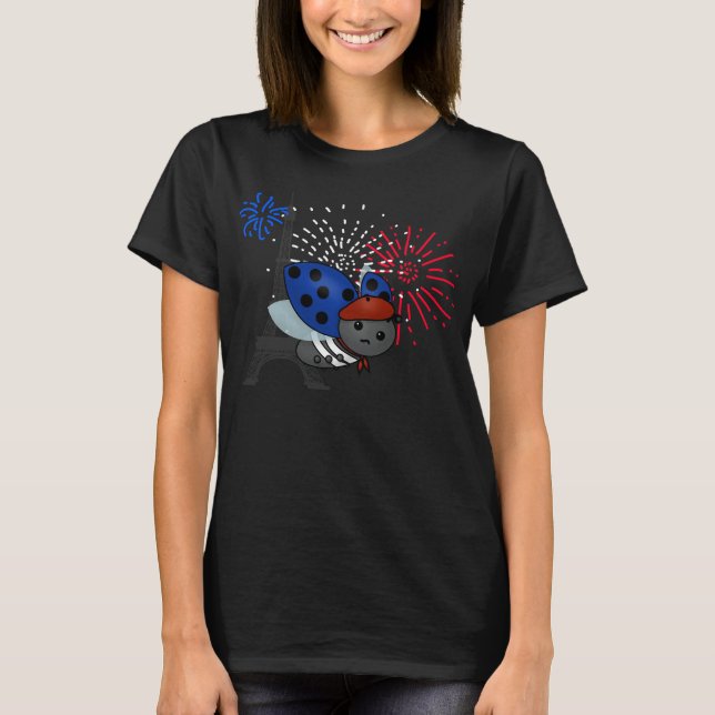 Bastille Day Ladybug, bored T-Shirt (Front)