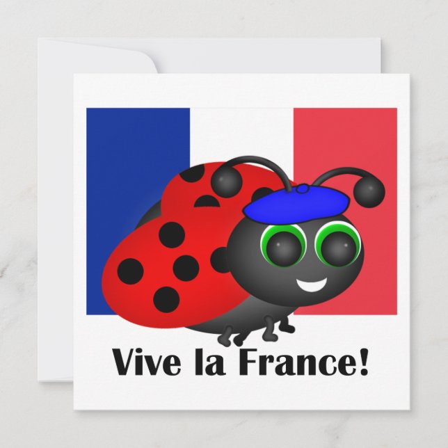 Bastille Day Ladybug Invitation (Front)