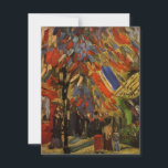 Bastille Day, Paris by Vincent van Gogh Invitation<br><div class="desc">The Fourteenth of July Celebration in Paris by Vincent van Gogh is a vintage fine art post impressionism daily life portrait painting featuring an urban street scene in Paris, France during the Bastille Day holiday celebrations with French flags. Celebrate Bastille Day with a party, a parade and a van Gogh!...</div>