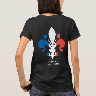 Bastille Day Paris France 14 Juillet Custom Text T-Shirt