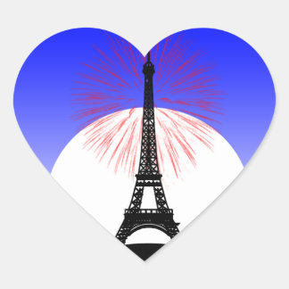 Bastille Day paris Heart Sticker