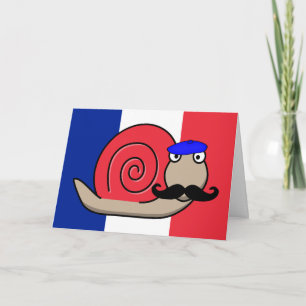 Bastille Snail with Moustache Greeting Card