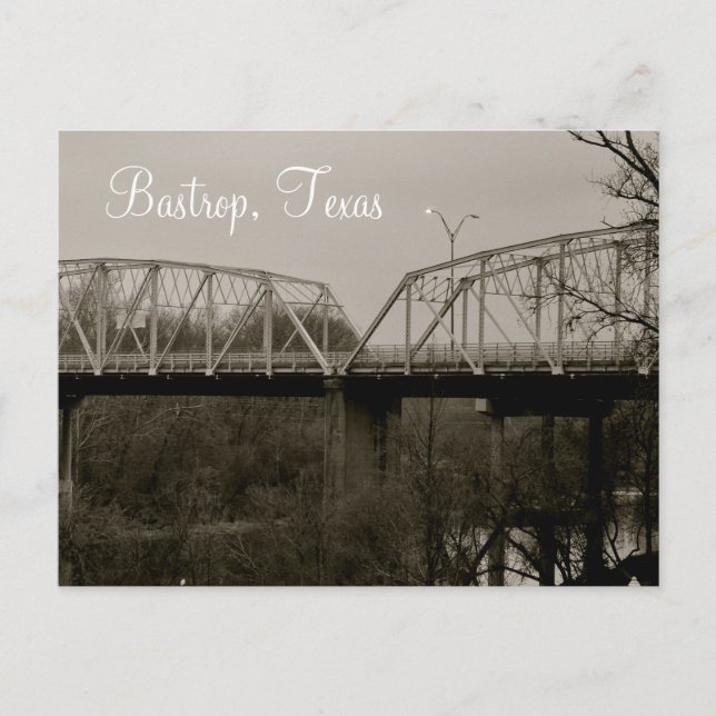 Bastrop Texas Iron Bridge Postcard (Front)