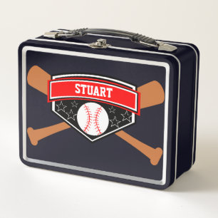 Bat and Baseball Personalise Lunch Box