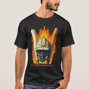 Bat And Helmet Cricket Player T-Shirt