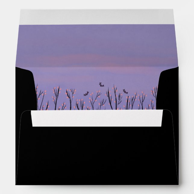 Bat and Spooky Trees Decorative Envelope (Back (Bottom))