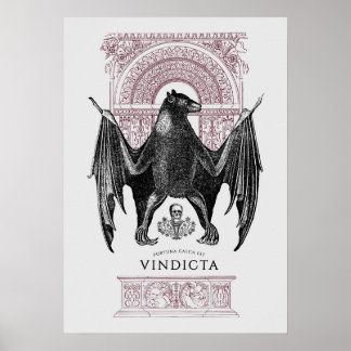 Bat Animal Mandala Door  Poster