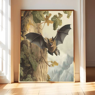 Bat Art Print Posters, Animal Abstracts Wall Art 
