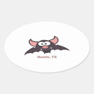 Bat - Austin, Texas Oval Sticker
