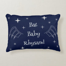 Bat Baby Nursery Accent Pillow Personalised