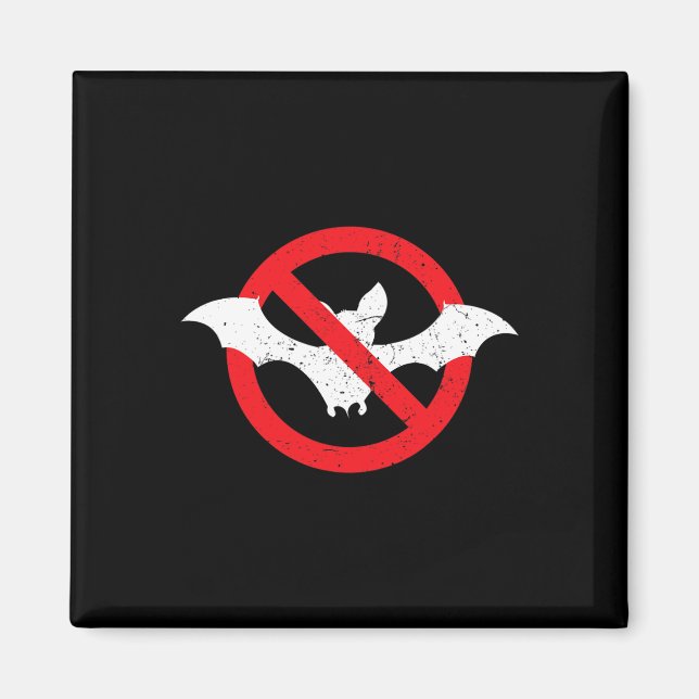 Bat Ban Halloween Vampire Spooky  Magnet (Front)