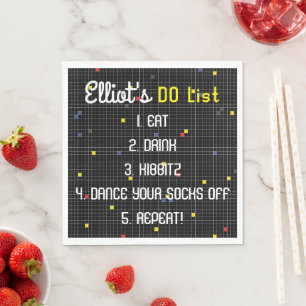 Bat Bar Mitzvah Game On Napkin