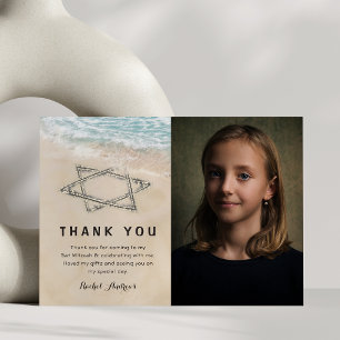 Bat Bar Mitzvah Photo Thank You Card