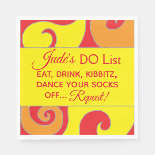 Bat Bar Mitzvah Silvery Swirls Napkins