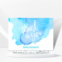 Bat Bar Mitzvah Watercolor Turquoise Blue