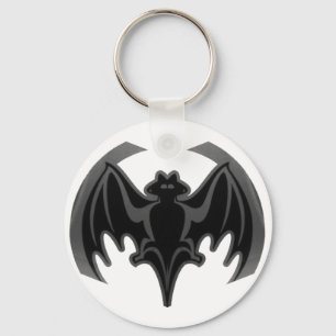 Bat Black Inv The MUSEUM Zazzle Gifts Key Ring