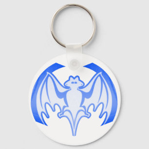 Bat Blue Inv The MUSEUM Zazzle Gifts Key Ring