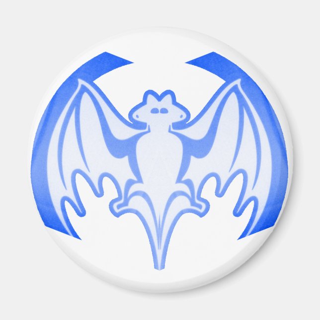 Bat Blue Inv The MUSEUM Zazzle Gifts Magnet (Front)