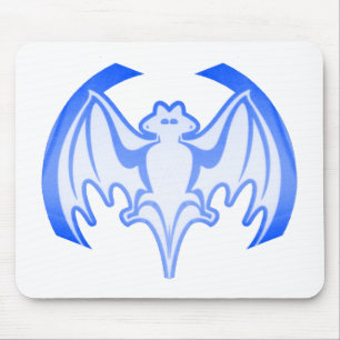 Bat Blue Inv The MUSEUM Zazzle Gifts Mouse Pad