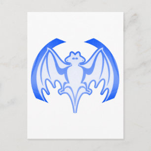 Bat Blue Inv The MUSEUM Zazzle Gifts Postcard