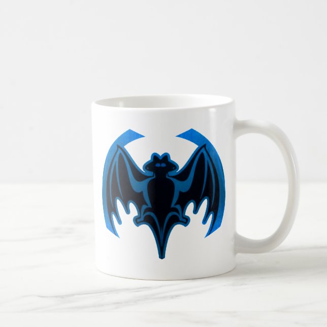Bat Blue The MUSEUM Zazzle Gifts Coffee Mug (Right)