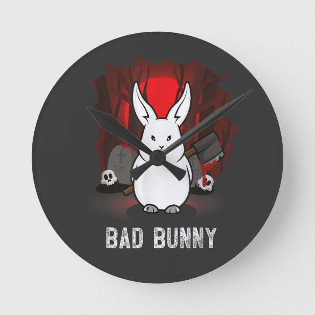  Bat Bunny Round Clock (Front)