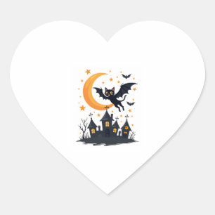 Bat-Cat Flight Patrol Heart Sticker