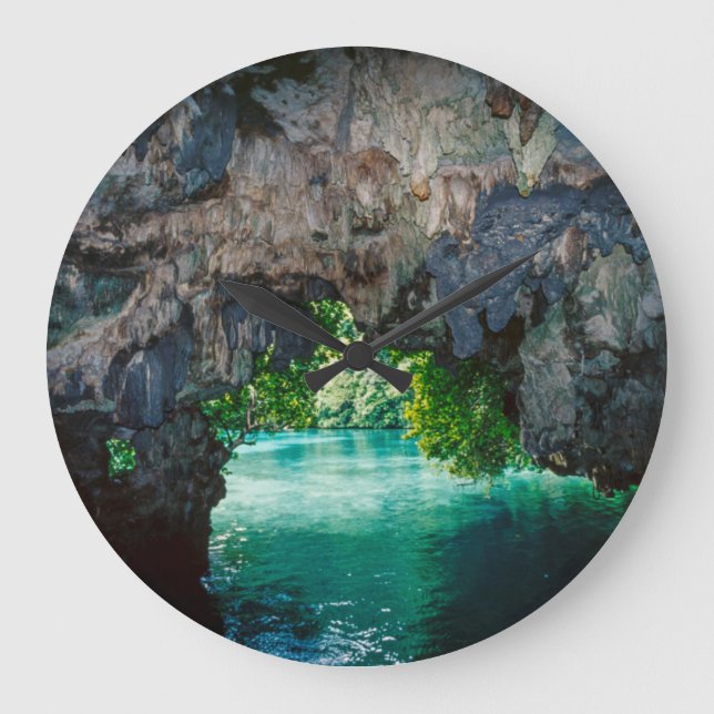 Bat Cave In Airai, Palau, Micronesia Large Clock (Front)
