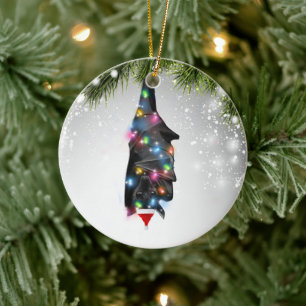 Bat Christmas Gift For Bat Lover Adult Kid Ceramic Ornament