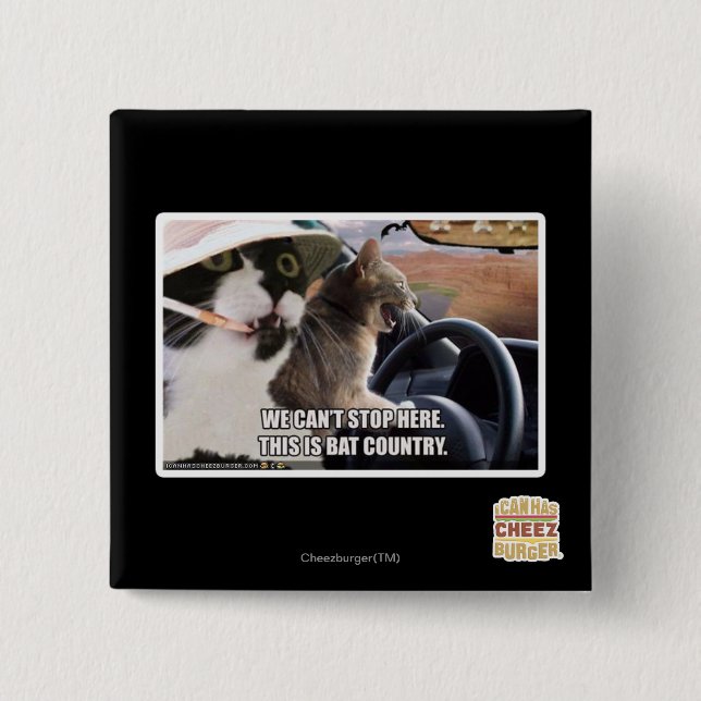 Bat country 15 cm square badge (Front)