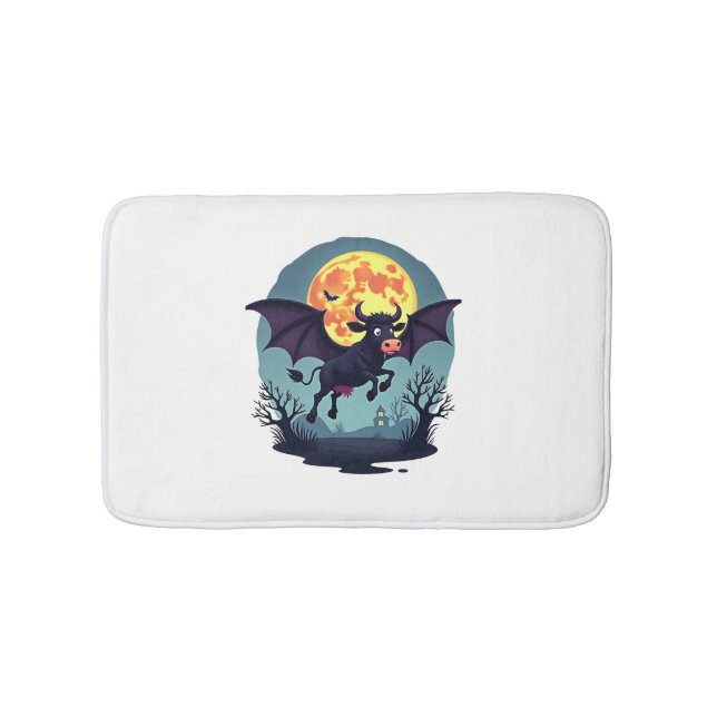 Bat Cow at Midnight Bath Mat (Front)