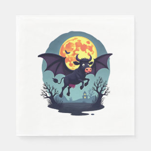 Bat Cow at Midnight Napkin